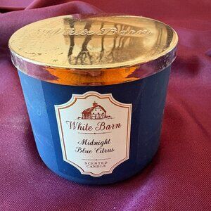Bath & Body Works White Barn Midnight Blue Citrus 3-Wick Candle